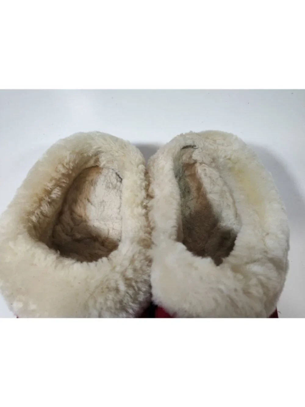 L.L.Bean Wicked Good Slippers Squam Lake Red Suede Lined Lamb Wool Women's 9M - Picture 9 of 10